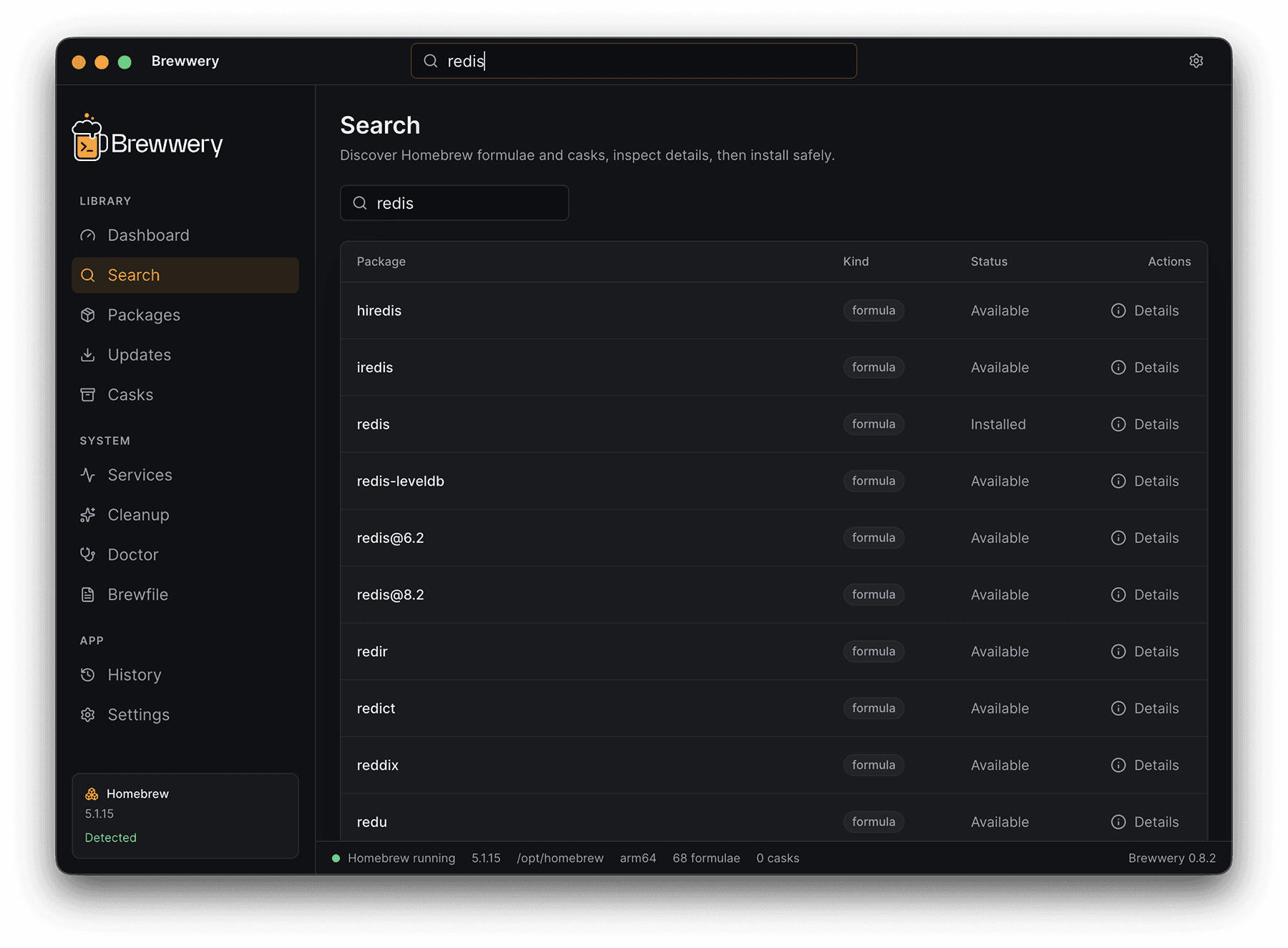 Brewwery search — discover new formulae and casks with rich metadata
